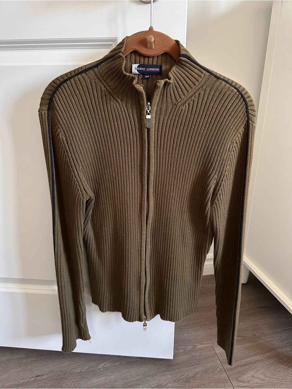 Vintage Double-Zip Ribbed Sweater